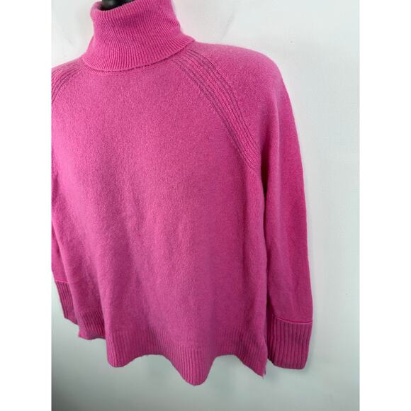 J.Crew Turtleneck Sweater Supersoft Yarn Side Slits Pink Size Medium Wool Alpaca - Picture 10 of 12